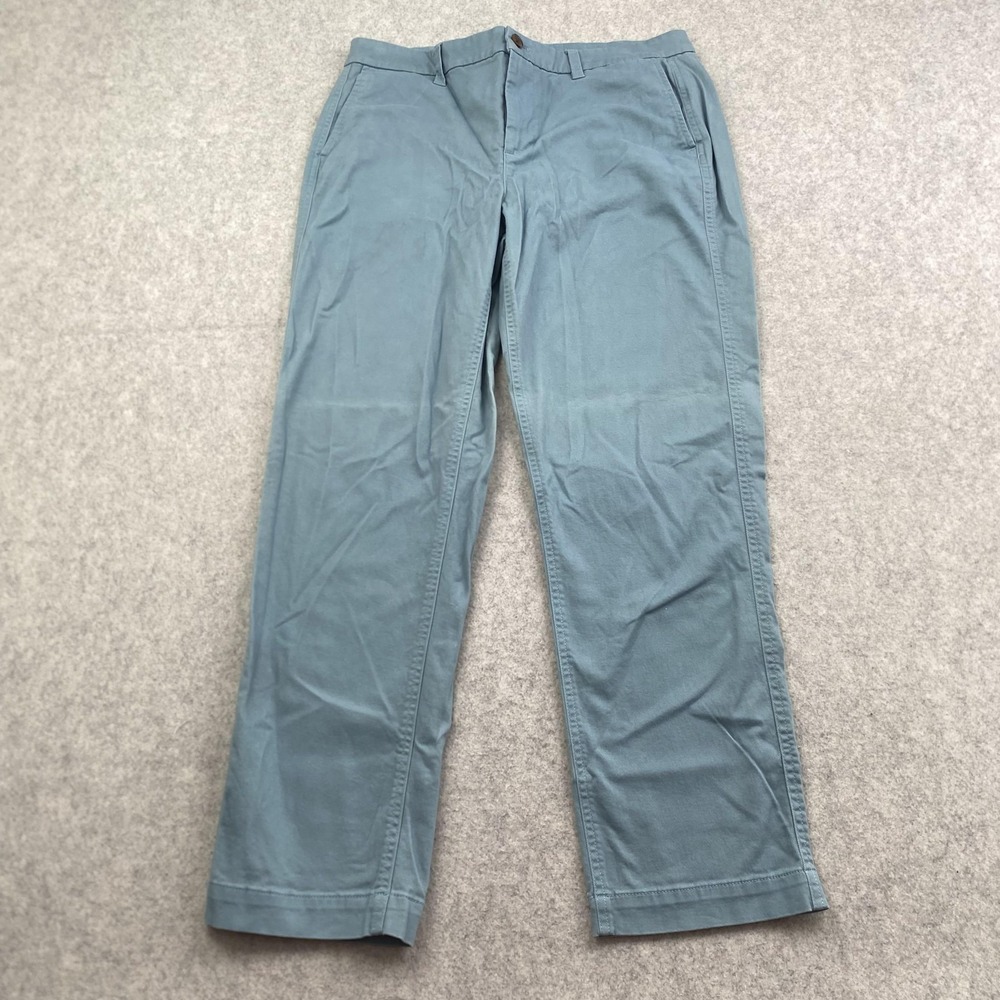 J.Crew Pants Womens 10 (33x28) Blue High Rise Girlfriend Chino Stretch *PICS*